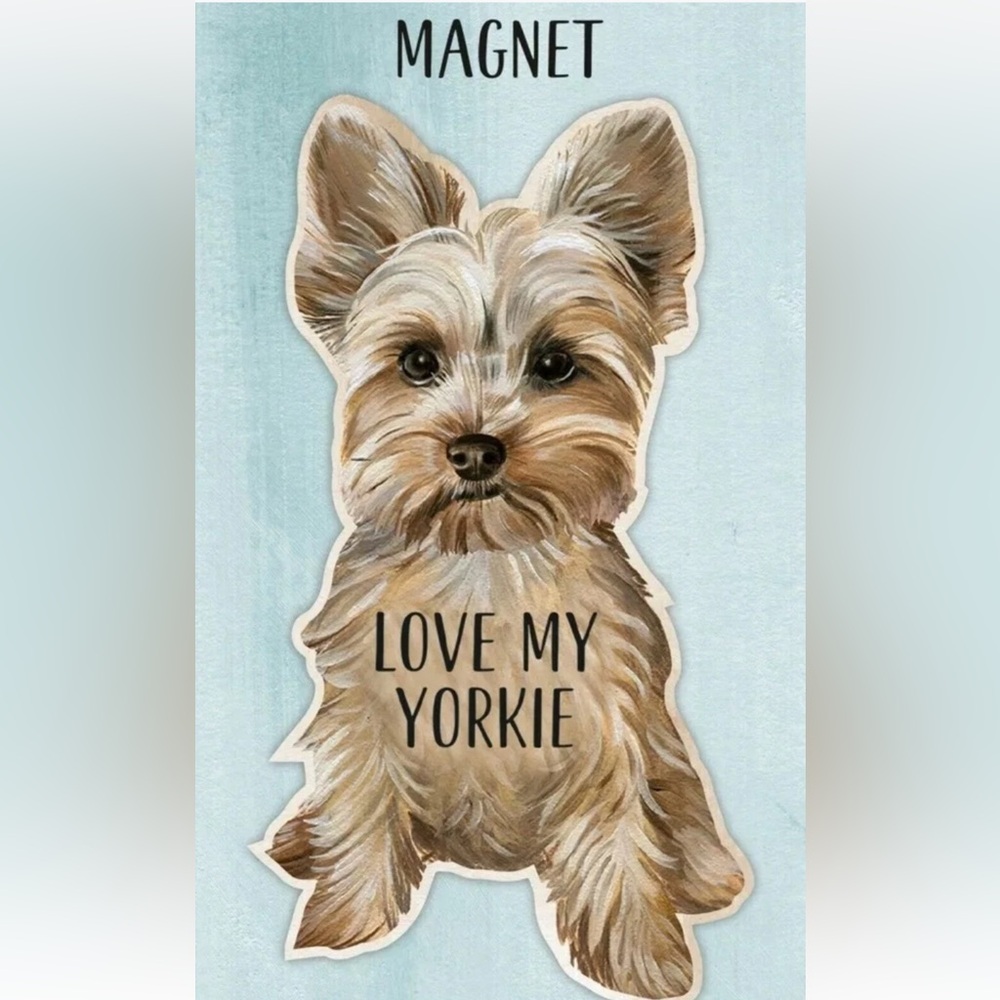 Love My Yorkie Magnet 4 Inch Auto Fridge Primitives By Kathy NIP